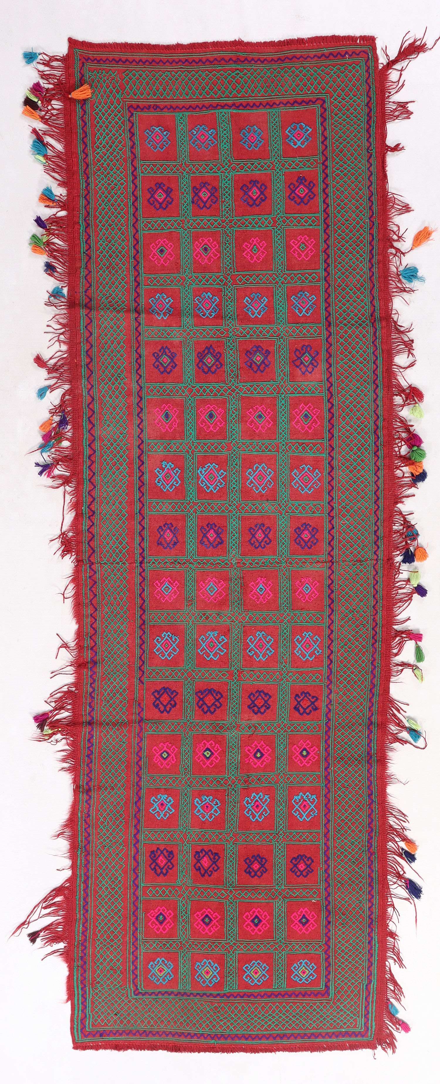 2' 6" x 8' Multy Handmade Suzani Kilim Rug Runner