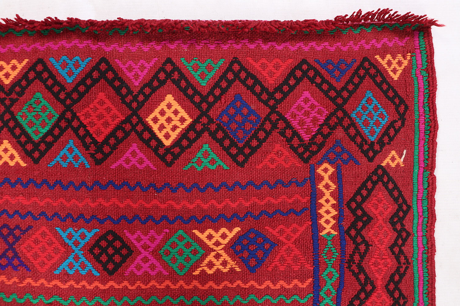 2' 6" X 9' Multy Handmade Suzani Kilim Rug Runner
