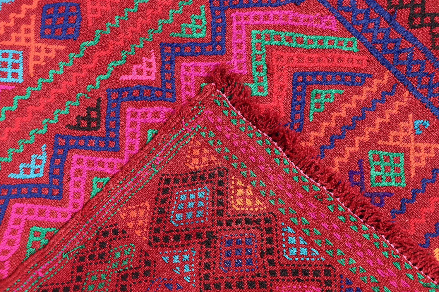 2' 6" X 9' Multy Handmade Suzani Kilim Rug Runner