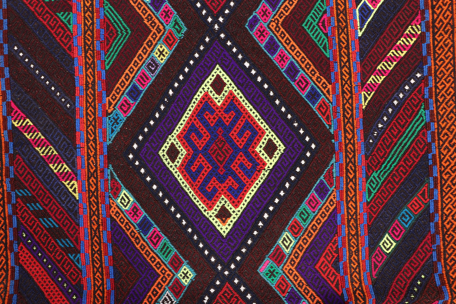 10' 6" X 2' 6" Multy Handmade Suzani Kilim Rug Runner