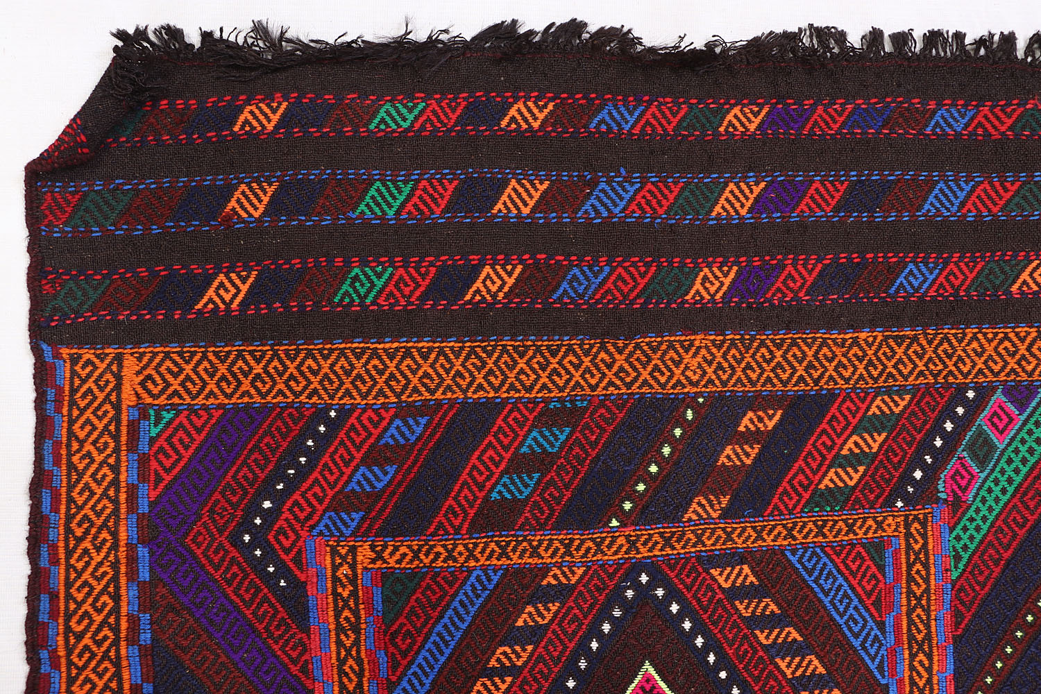 10' 6" X 2' 6" Multy Handmade Suzani Kilim Rug Runner