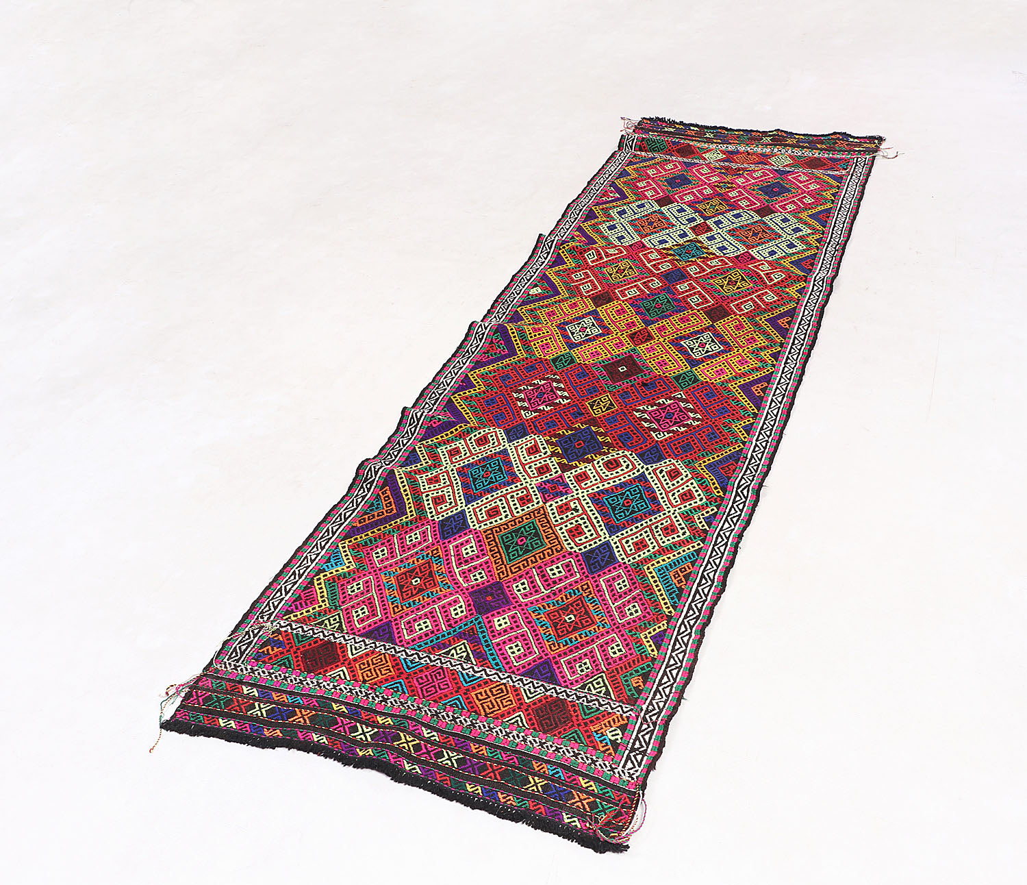 2' 6" x 8' Multy Handmade Suzani Kilim Rug Runner