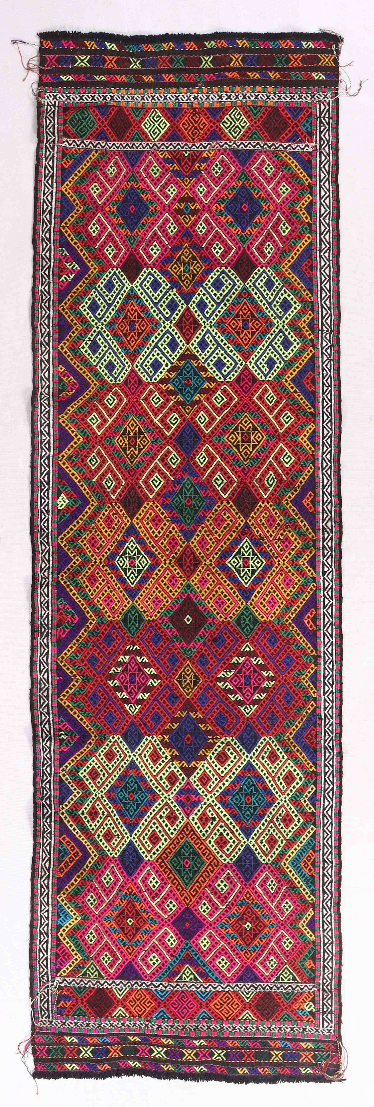 2' 6" x 8' Multy Handmade Suzani Kilim Rug Runner