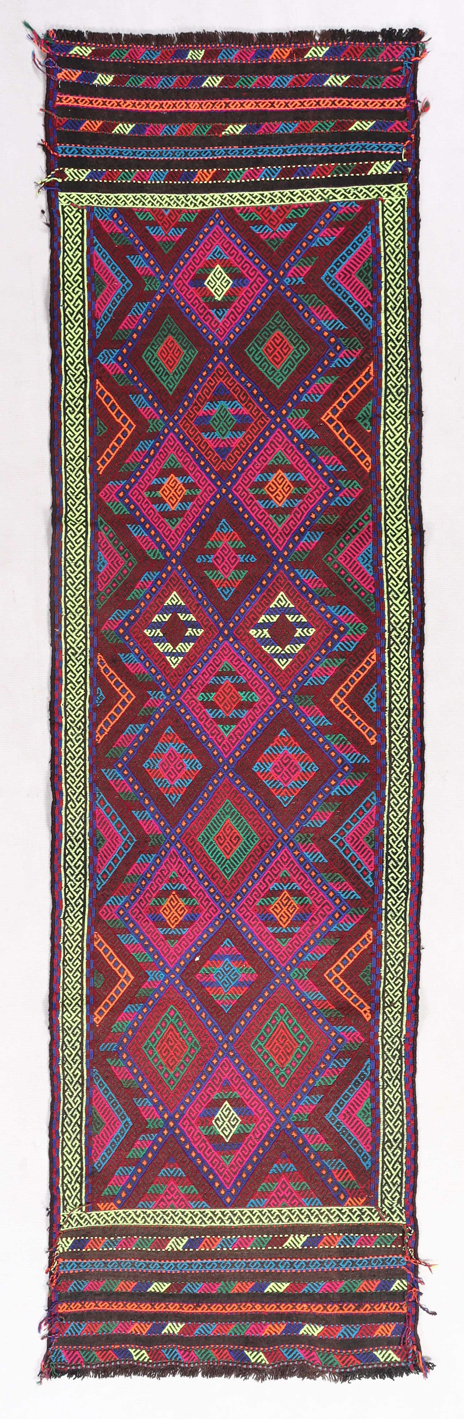 2' 6" X 7' 6" Multy Handmade Suzani Kilim Rug Runner