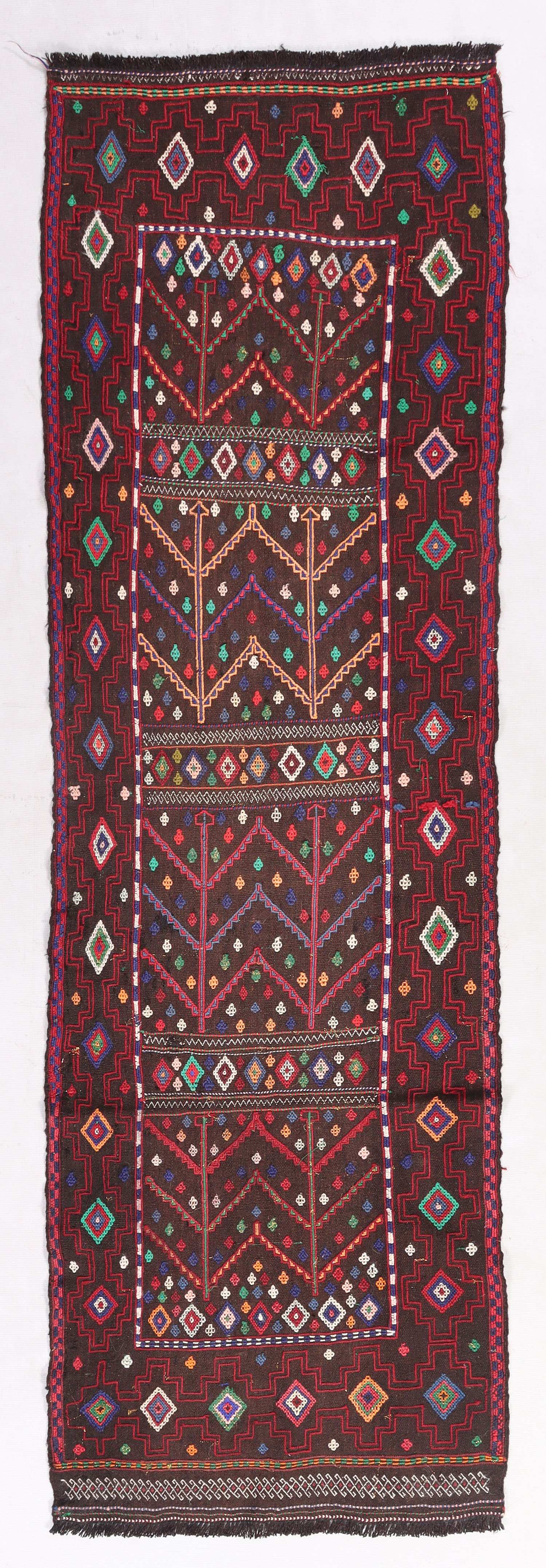 2' 6" x 8' Multy Handmade Suzani Kilim Rug Runner