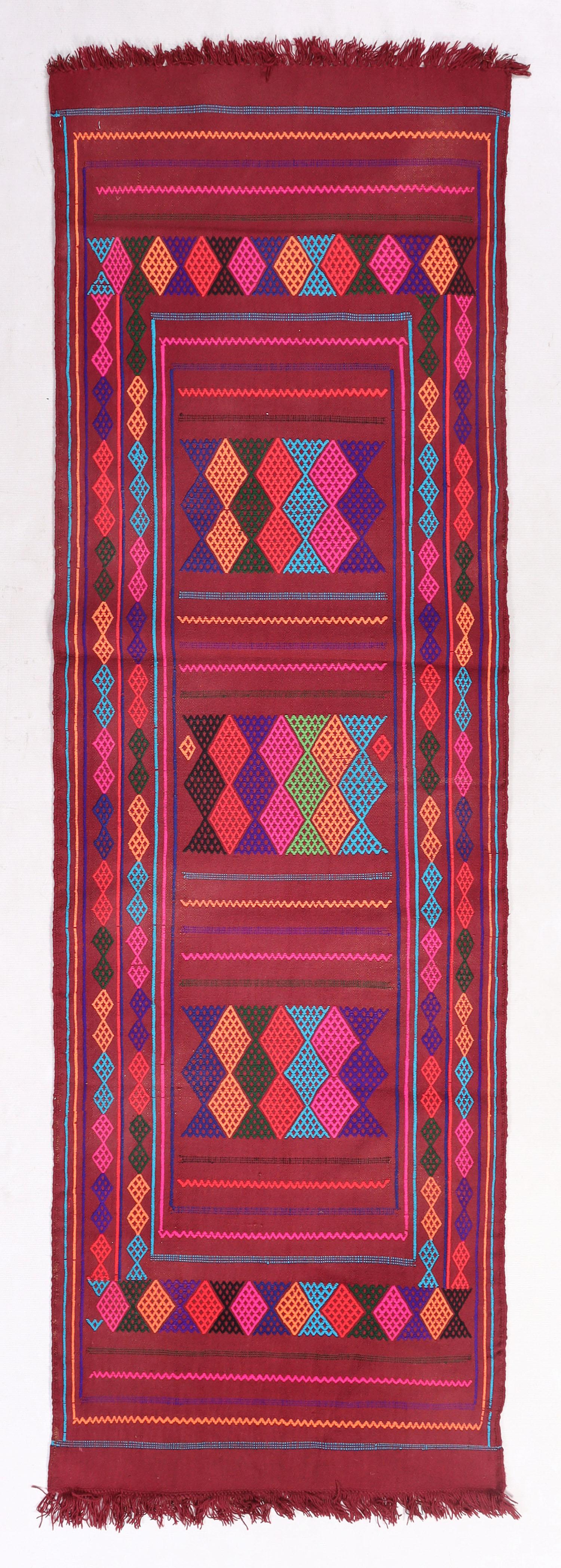 2' 6" X 7' 6" Multy Handmade Suzani Kilim Rug Runner