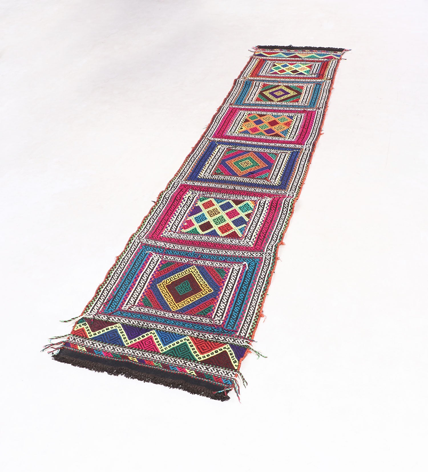 Green Handmade Suzani Kilim Rug Rectangular