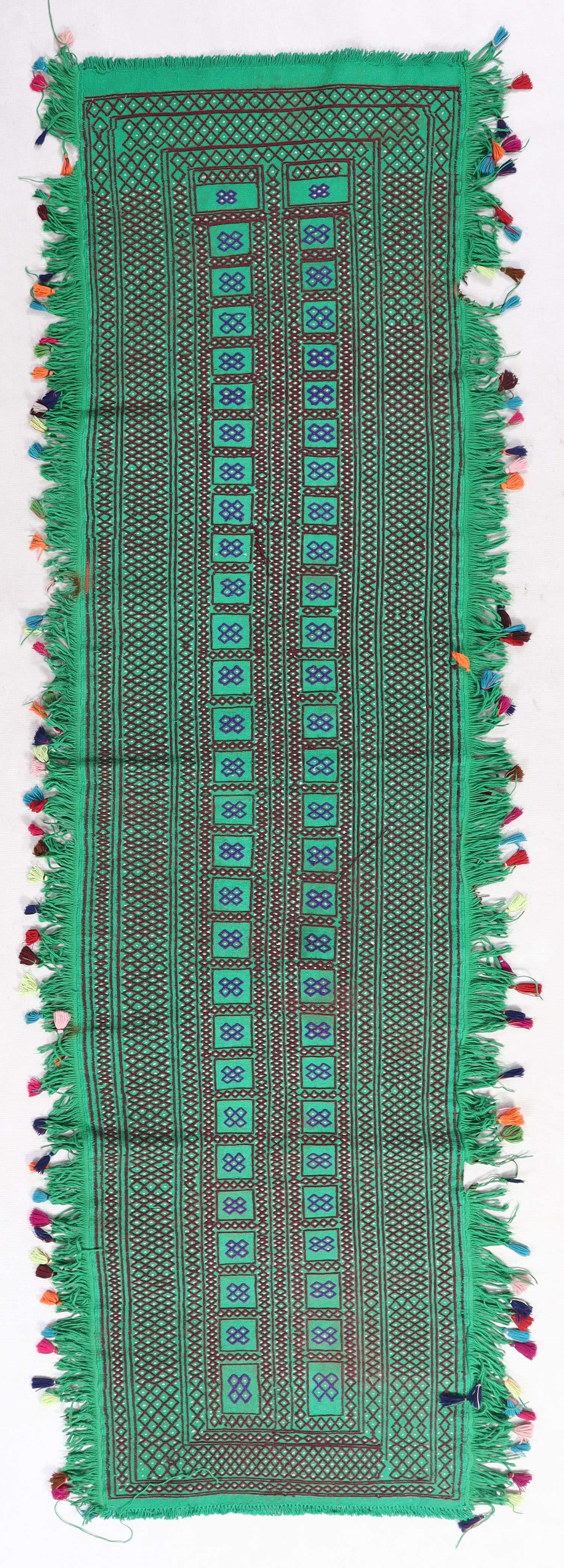 Green Handmade Suzani Kilim Rug Rectangular