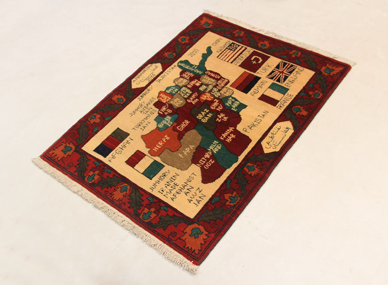 Ivory Hand Knotted Wool War Rug