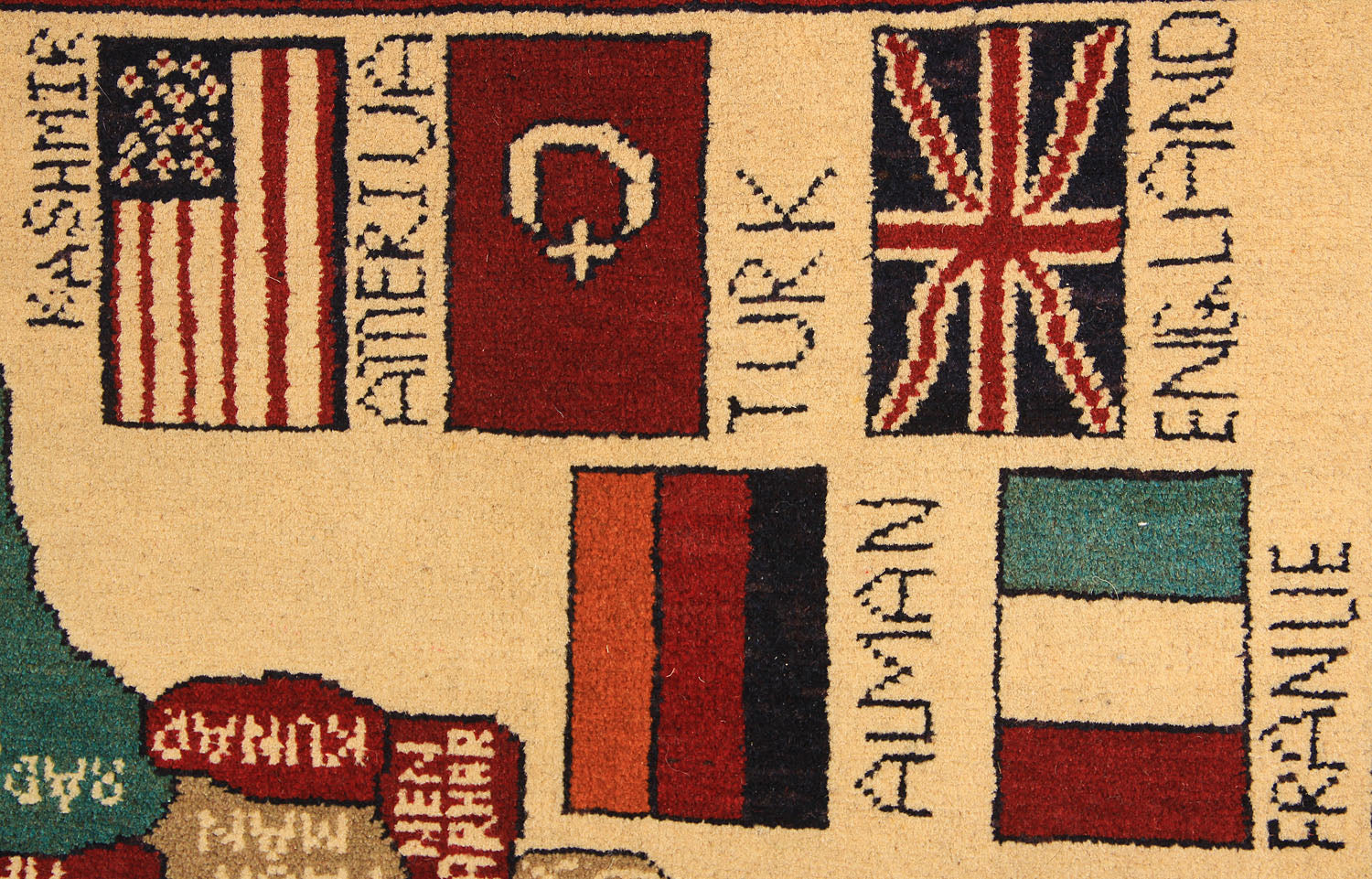 Ivory Hand Knotted Wool War Rug