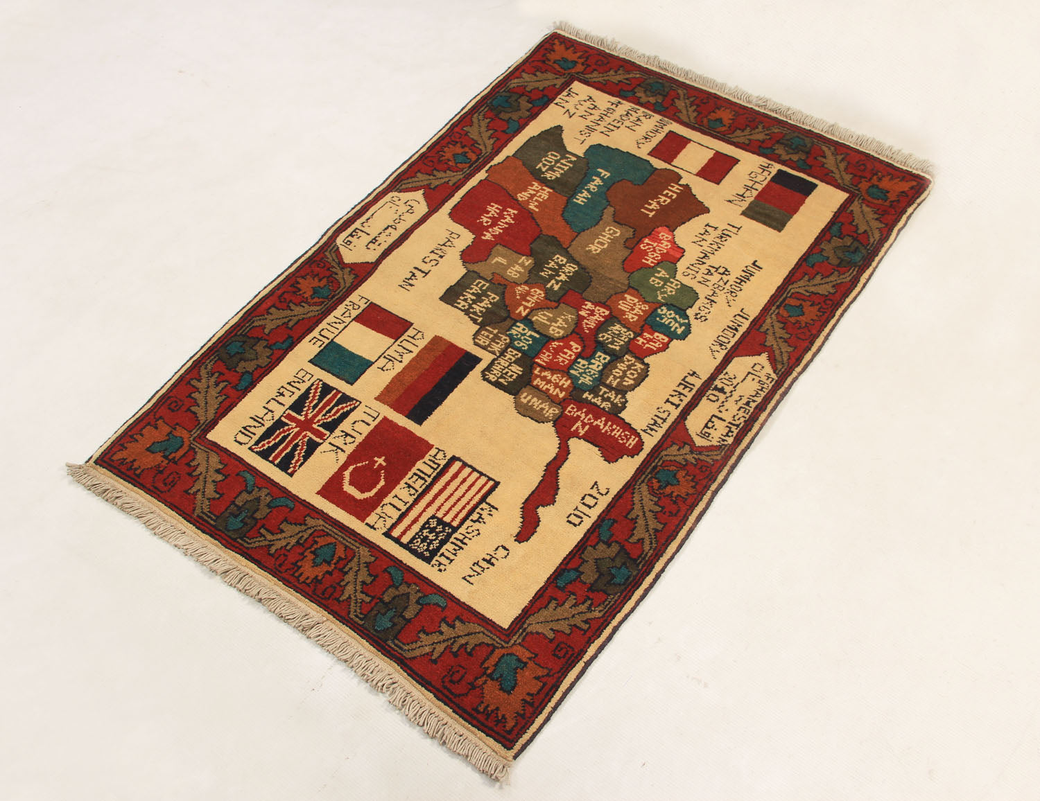 Ivory Hand Knotted Wool War Rug