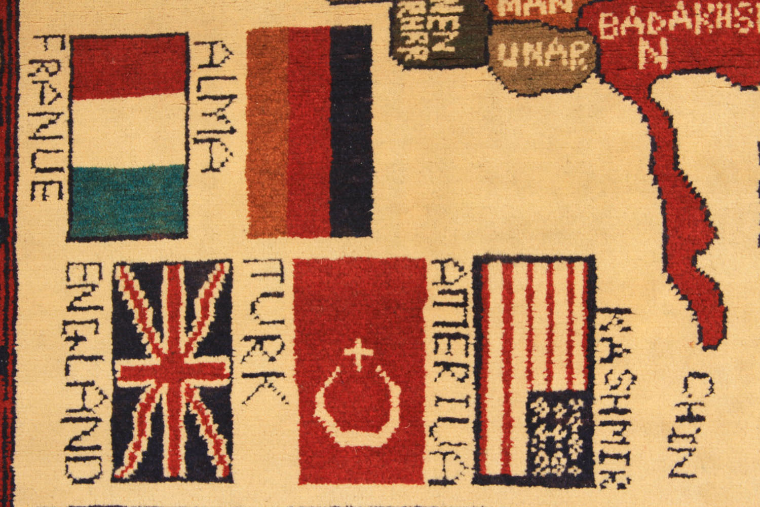 Ivory Hand Knotted Wool War Rug