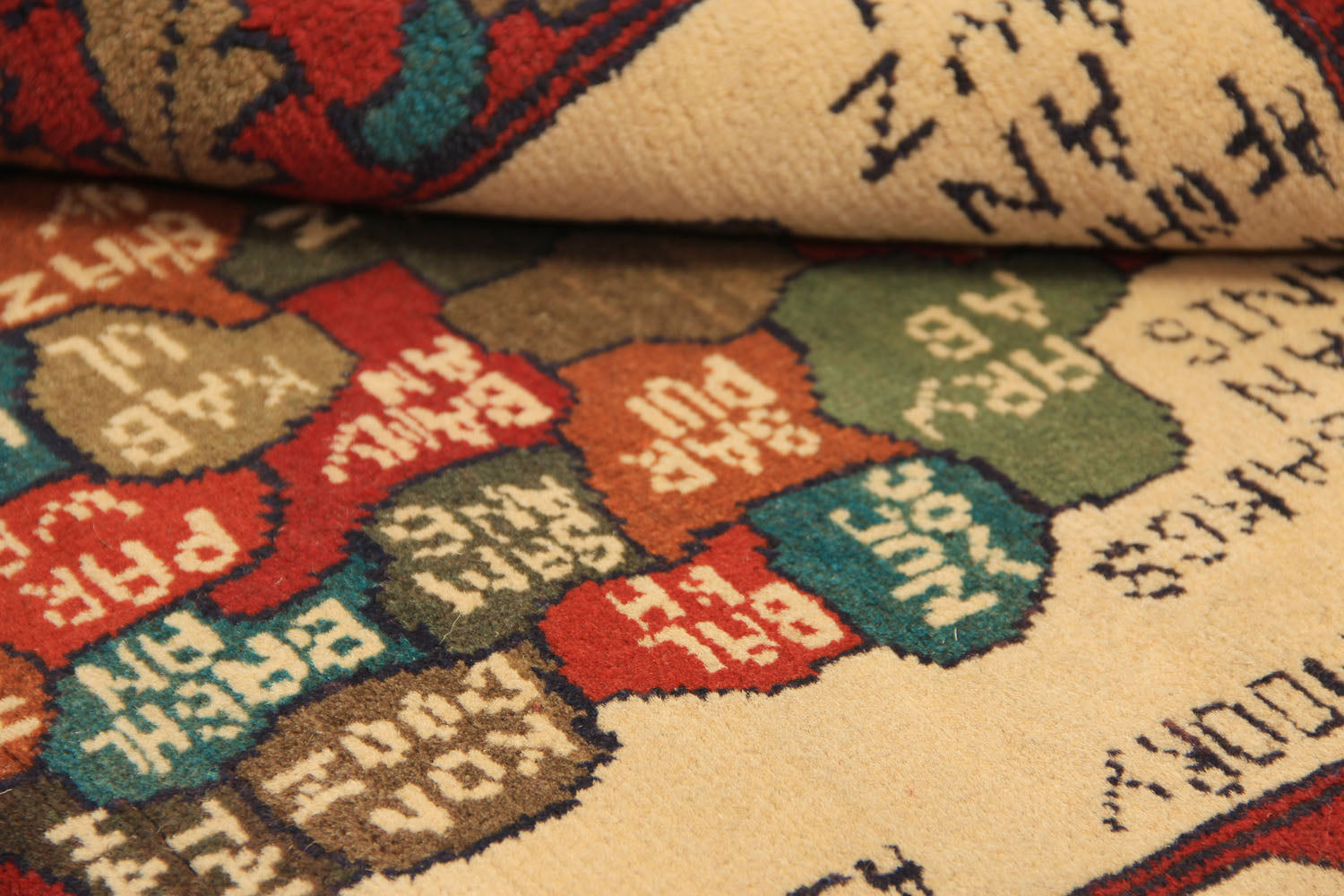 Ivory Hand Knotted Wool War Rug