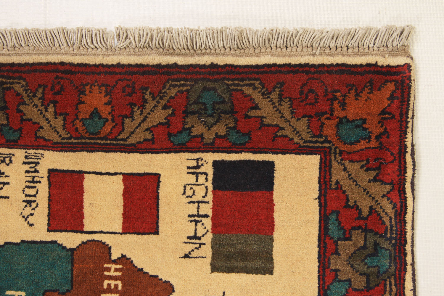 Ivory Hand Knotted Wool War Rug