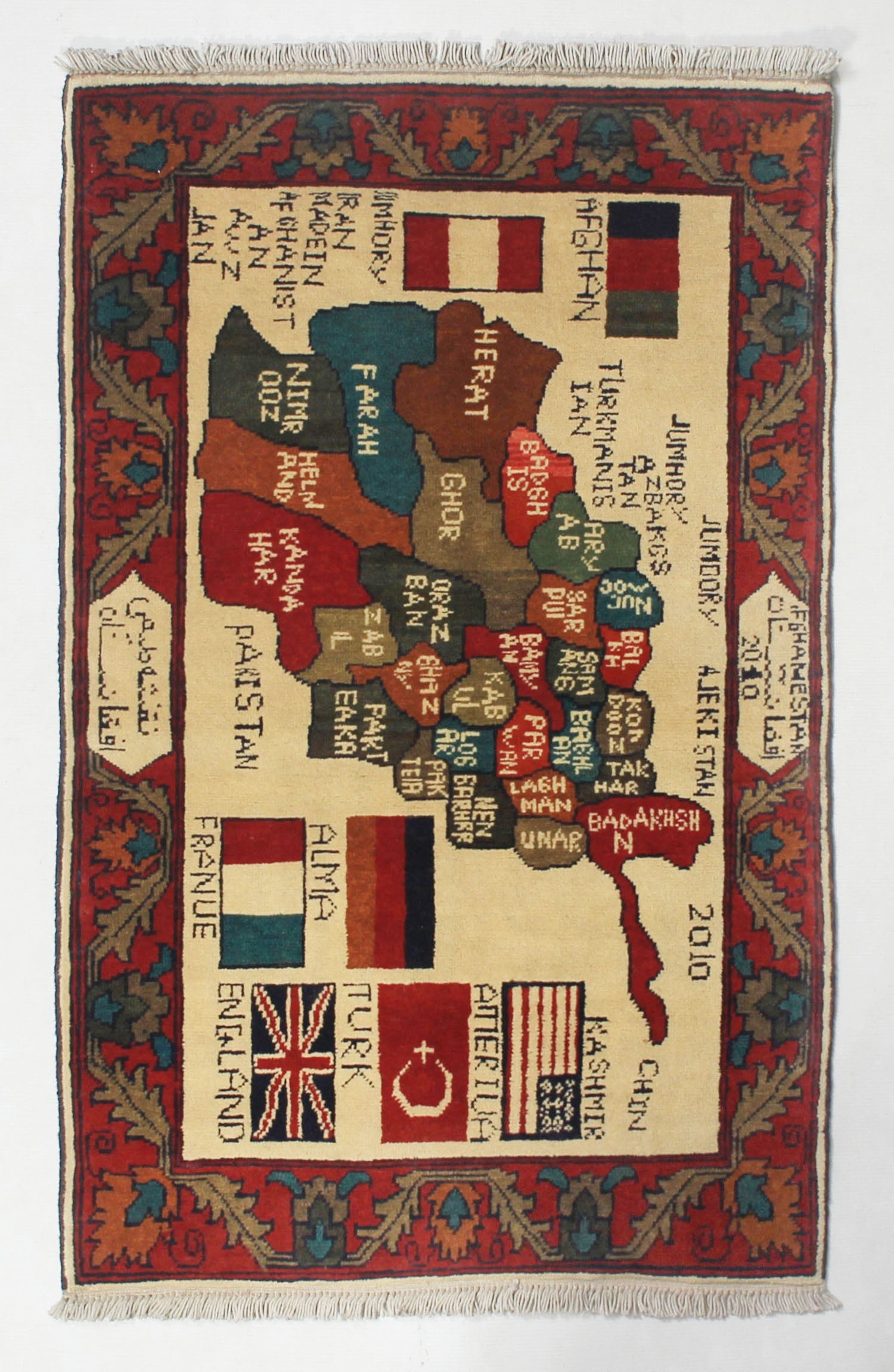 Ivory Hand Knotted Wool War Rug