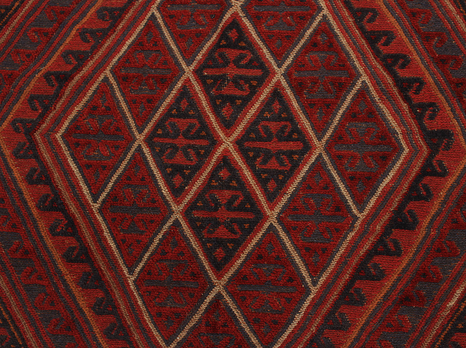 6' 6"X 10' Red Handmade Mashwani Afghan Rug Rectangular