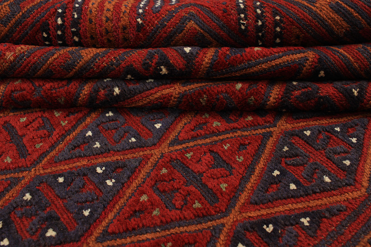 Red Handmade Mashwani Afghan Rug Rectangular