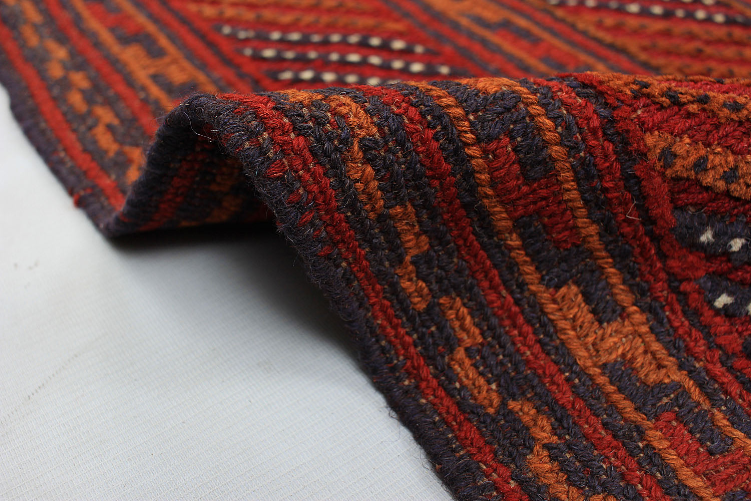 Red Handmade Mashwani Afghan Rug Rectangular