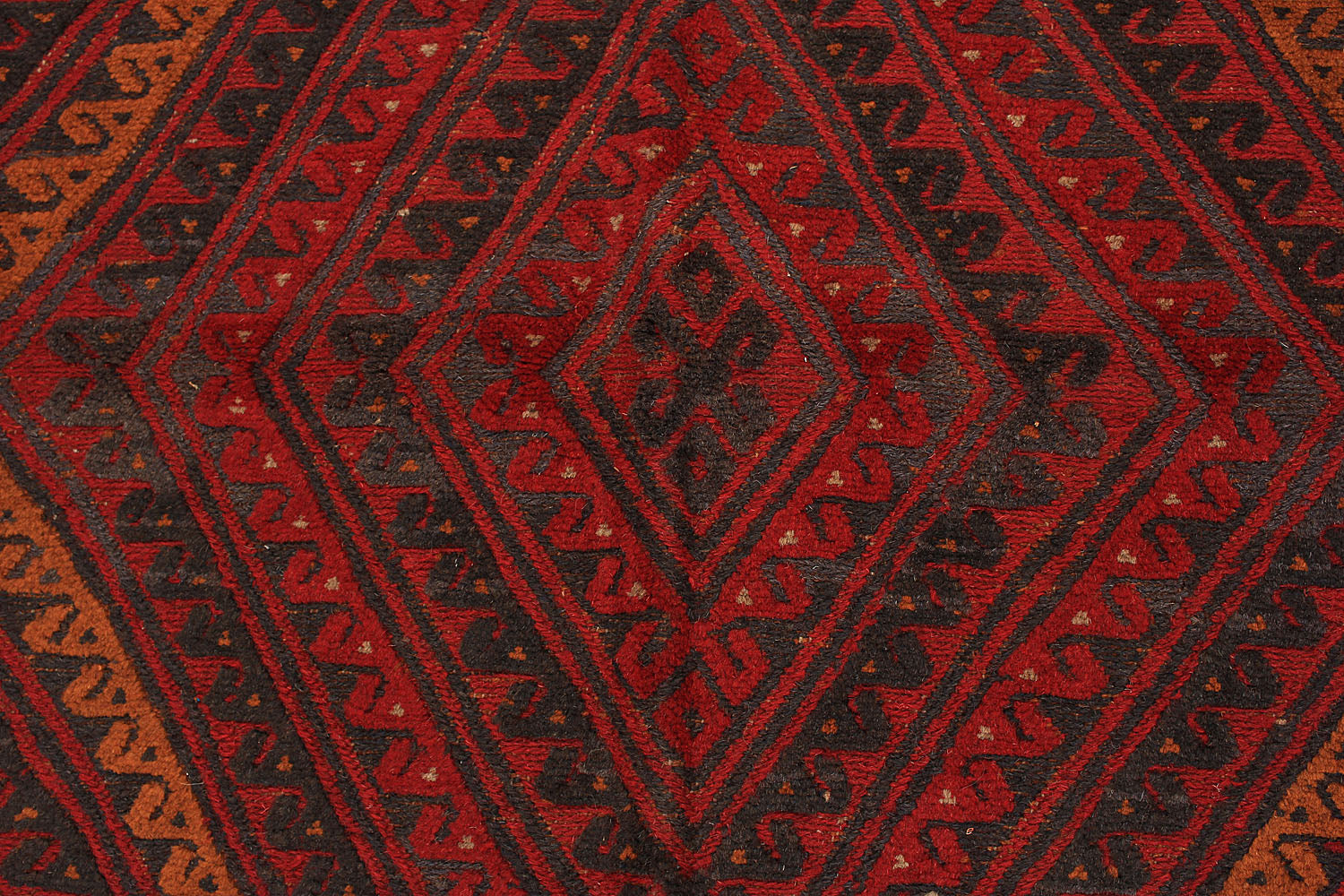 6' 6"X 10' Red Handmade Mashwani Afghan Rug Rectangular