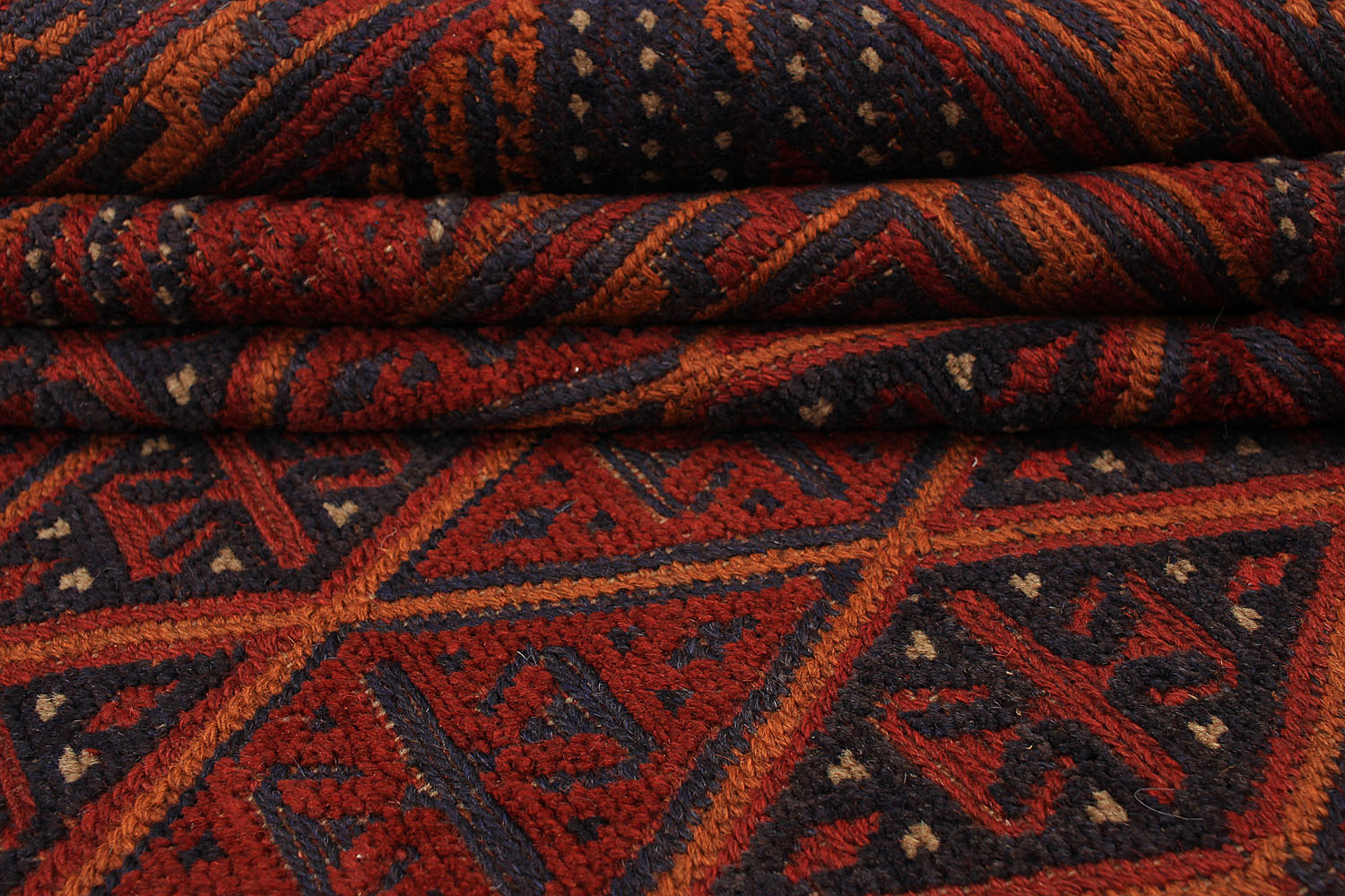 6' 6"X 10' Red Handmade Mashwani Afghan Rug Rectangular