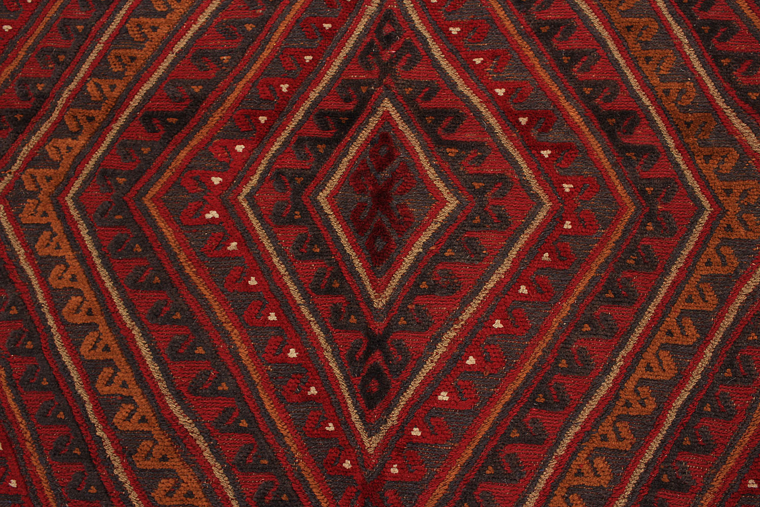 6' 6"X 10' Red Handmade Mashwani Afghan Rug Rectangular