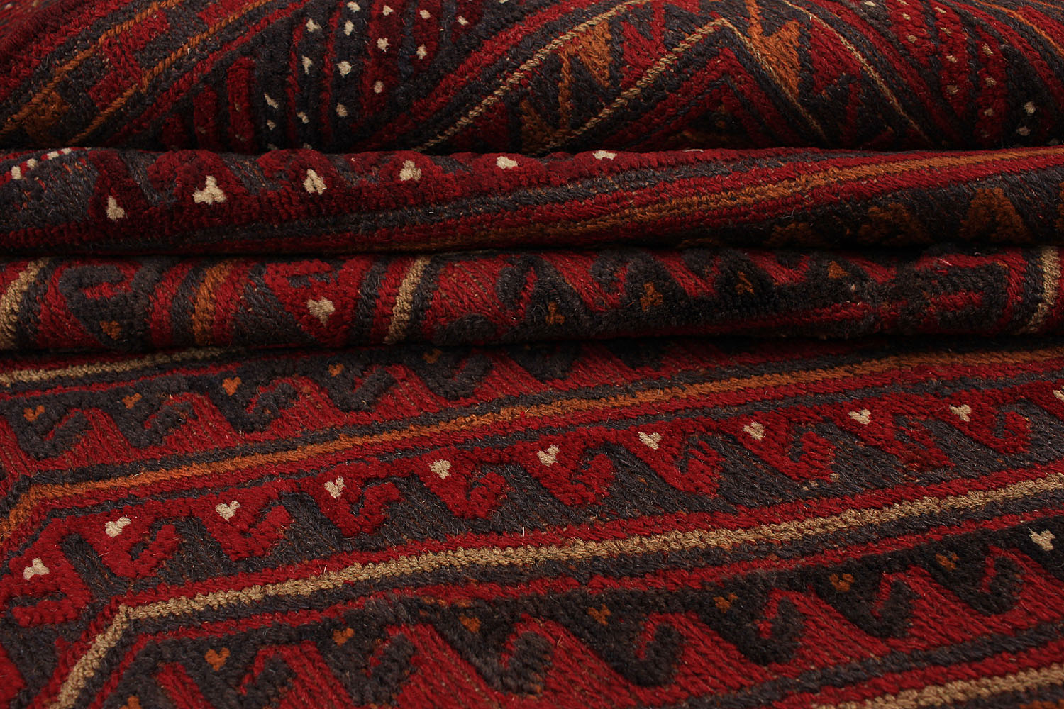 6' 6"X 10' Red Handmade Mashwani Afghan Rug Rectangular