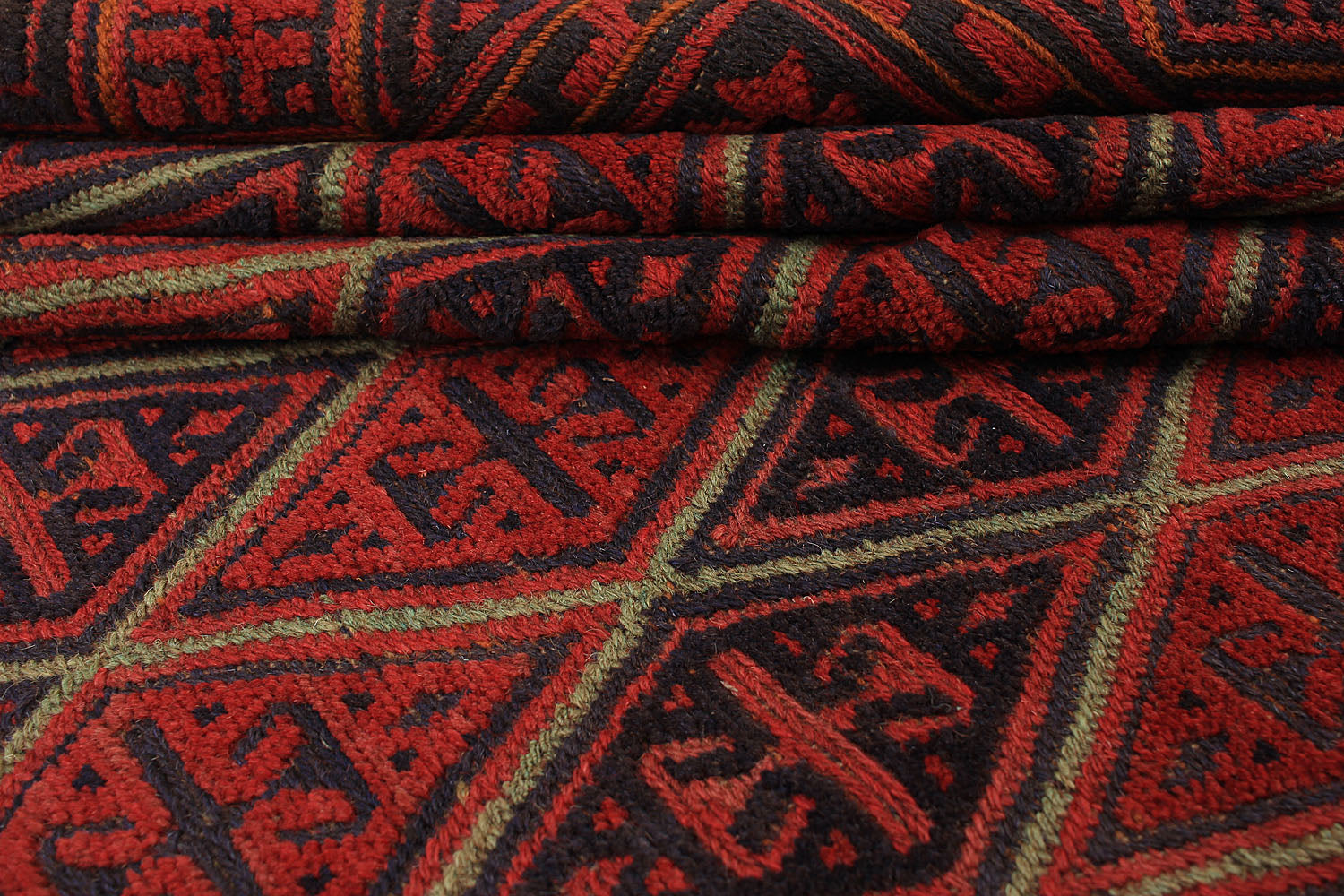 Red Handmade Mashwani Afghan Rug Rectangular