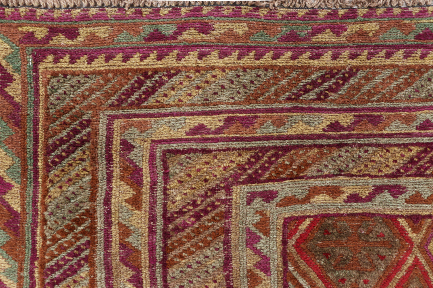 6' 6"X 10' Multy Handmade Mashwani Afghan Rug Rectangular