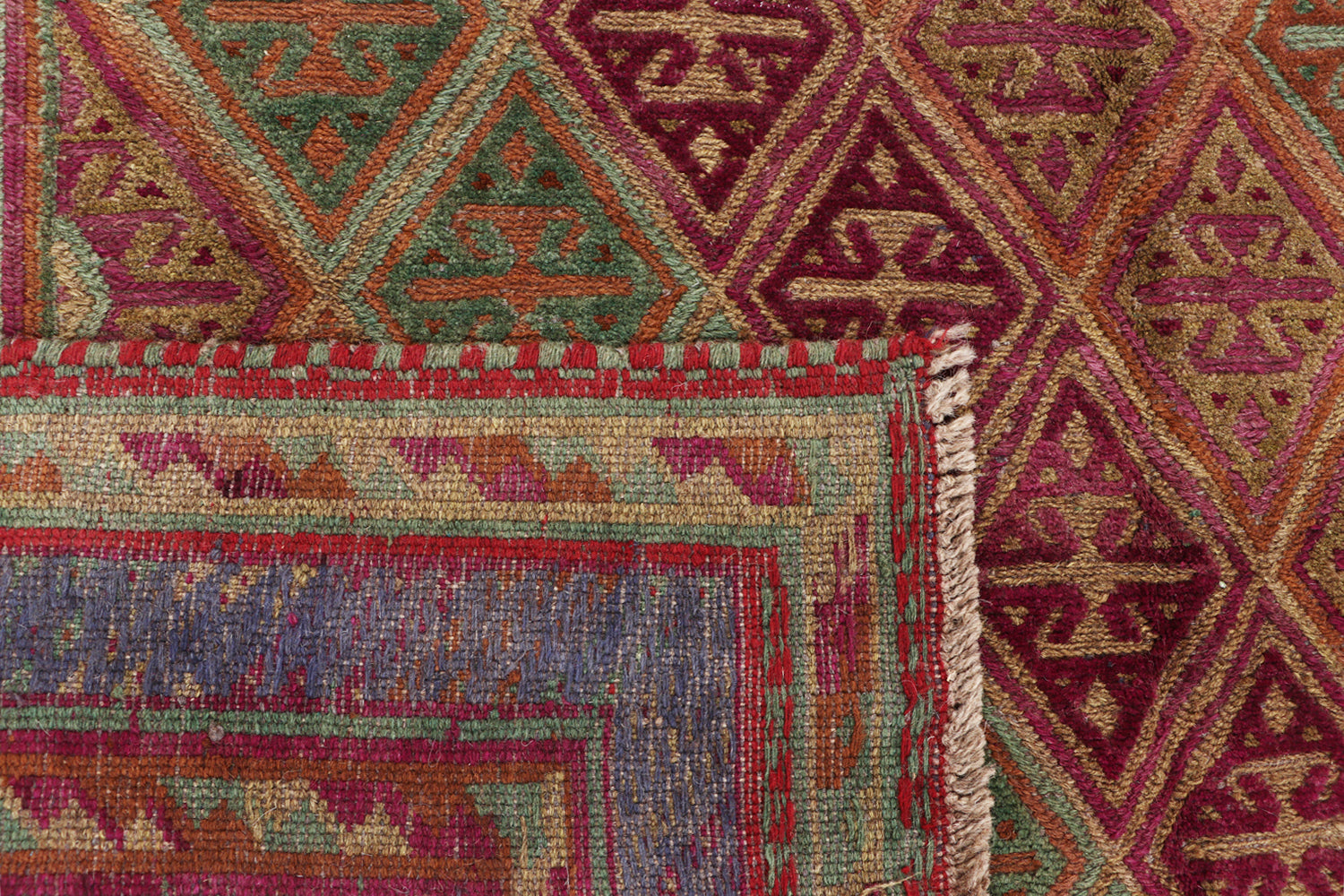 6' 6"X 10' Multy Handmade Mashwani Afghan Rug Rectangular