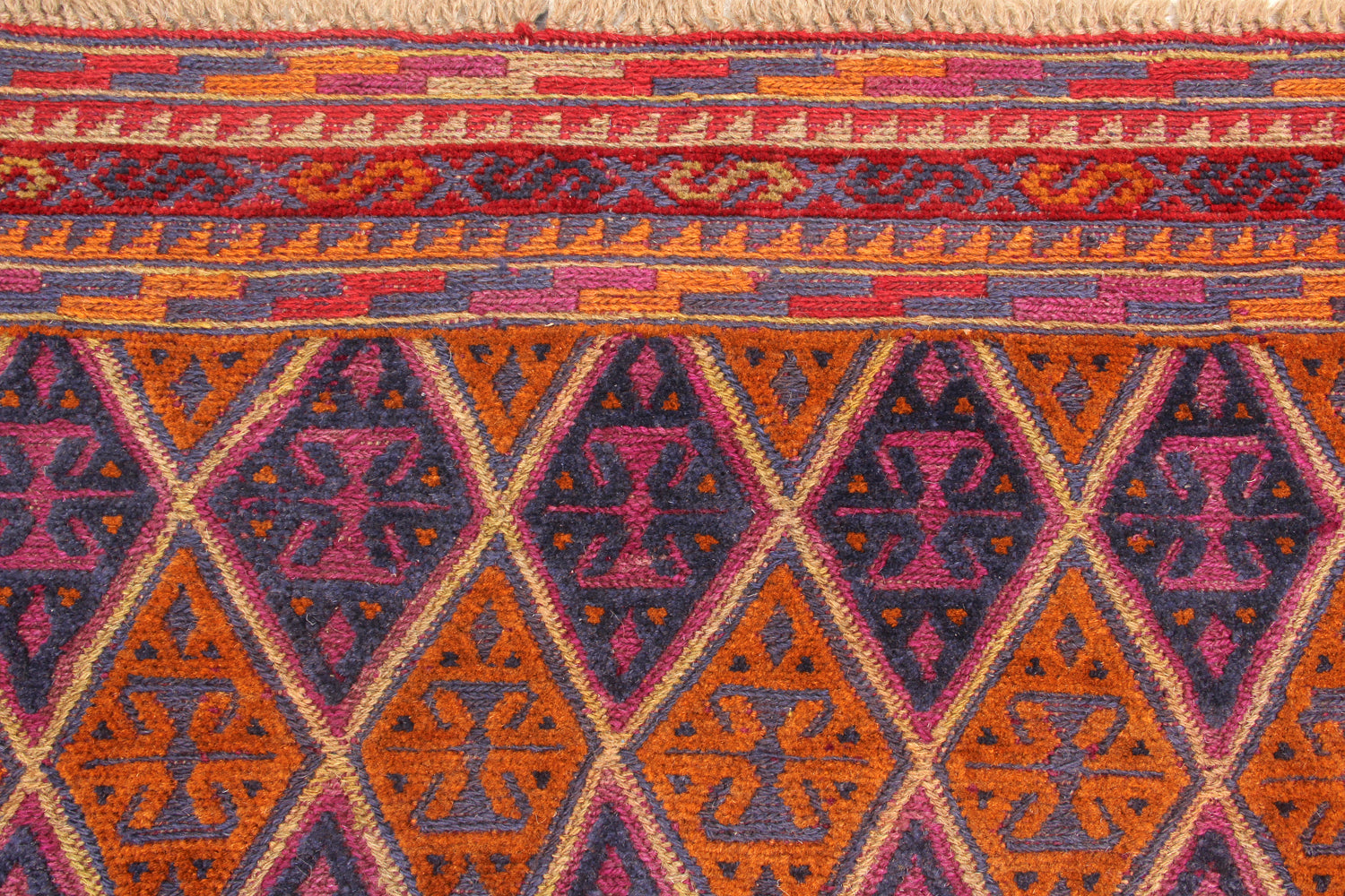 4' x 4' Multy Handmade Mashwani Afghan Rug Square
