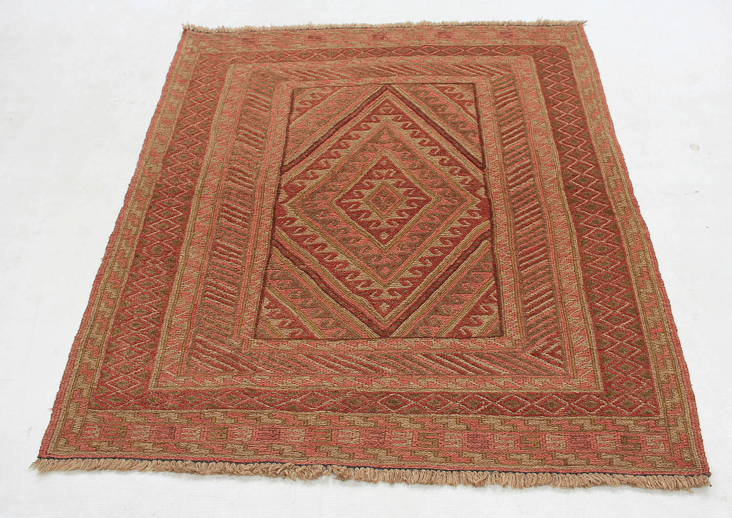 4' x 4' Multy Handmade Mashwani Afghan Rug Square