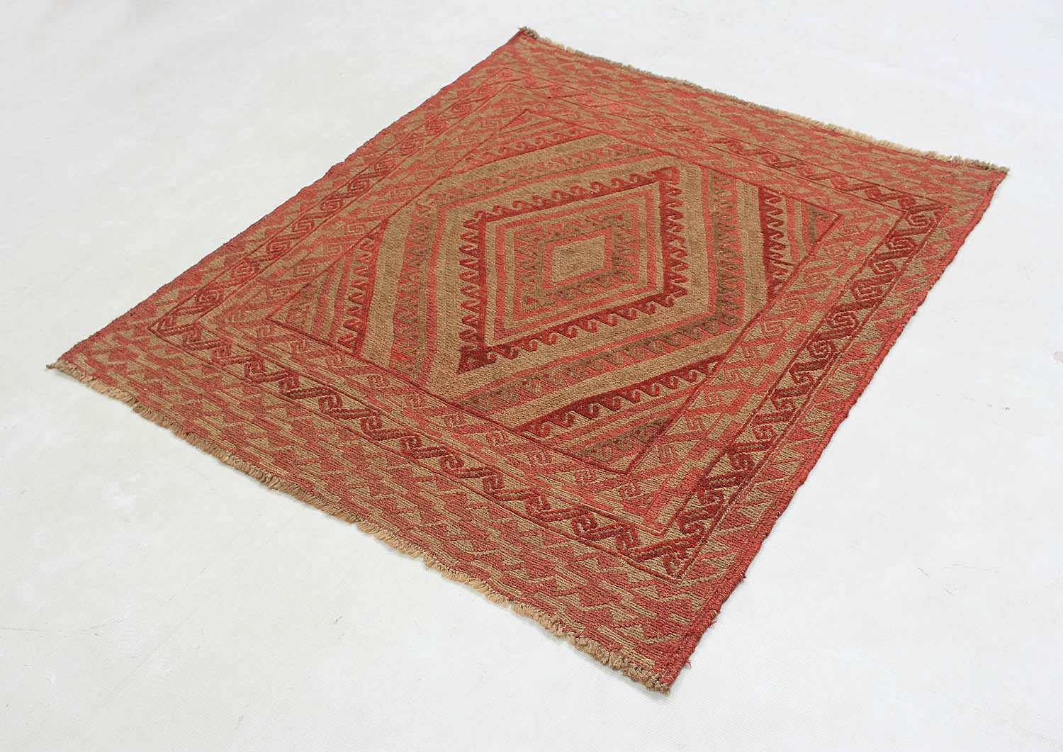 4' x 4' Multy Handmade Mashwani Afghan Rug Square