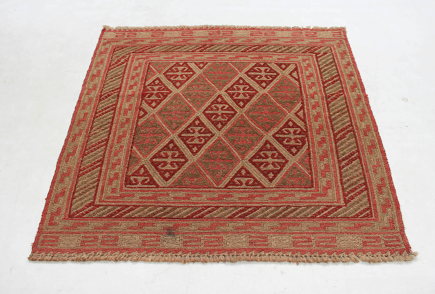 4' x 4' Multy Handmade Mashwani Afghan Rug Square