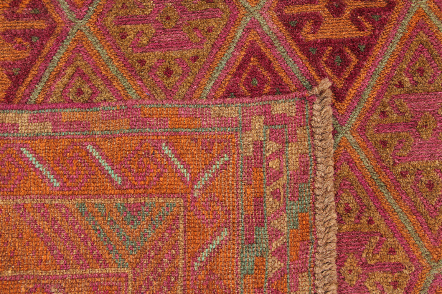 4' x 4' Multy Handmade Mashwani Afghan Rug Square