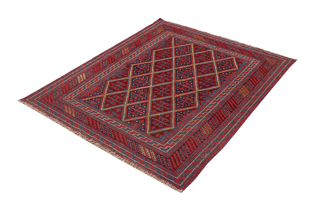 4' x 4' Multy Handmade Mashwani Afghan Rug Square