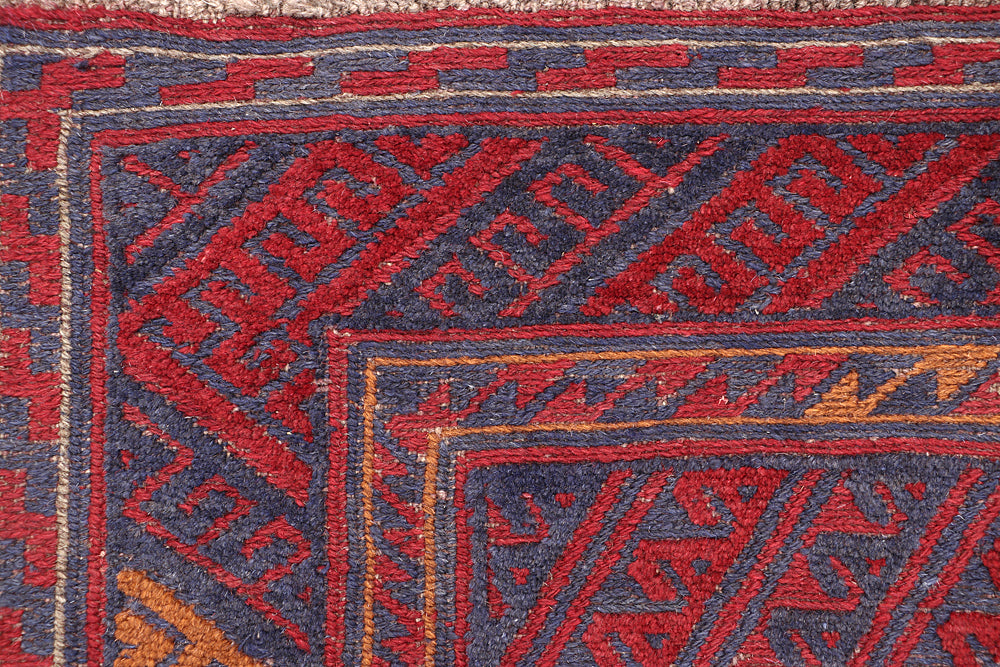 4' x 4' Multy Handmade Mashwani Afghan Rug Square