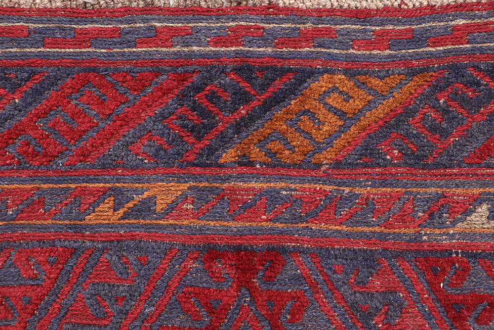 4' x 4' Multy Handmade Mashwani Afghan Rug Square