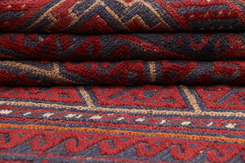 4' x 4' Multy Handmade Mashwani Afghan Rug Square