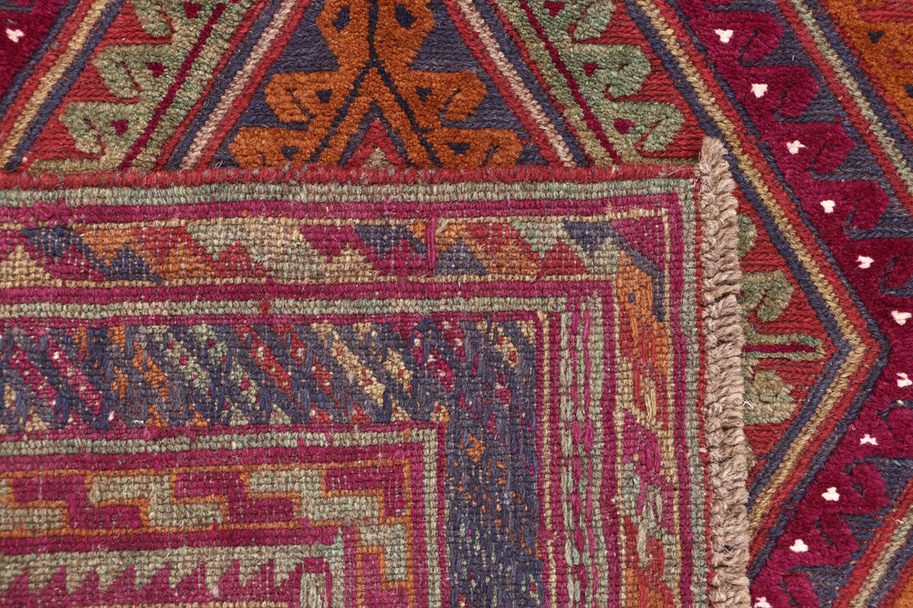4' x 4' Multy Handmade Mashwani Afghan Rug Square
