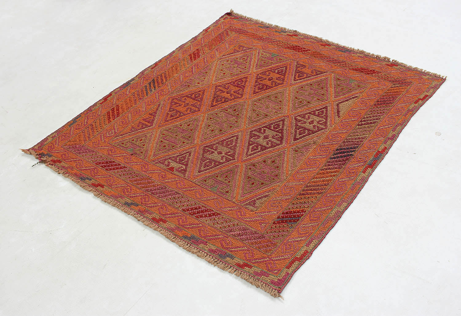 4' x 4' Multy Handmade Mashwani Afghan Rug Square
