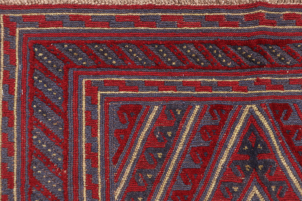 4' x 4' Multy Handmade Mashwani Afghan Rug Square