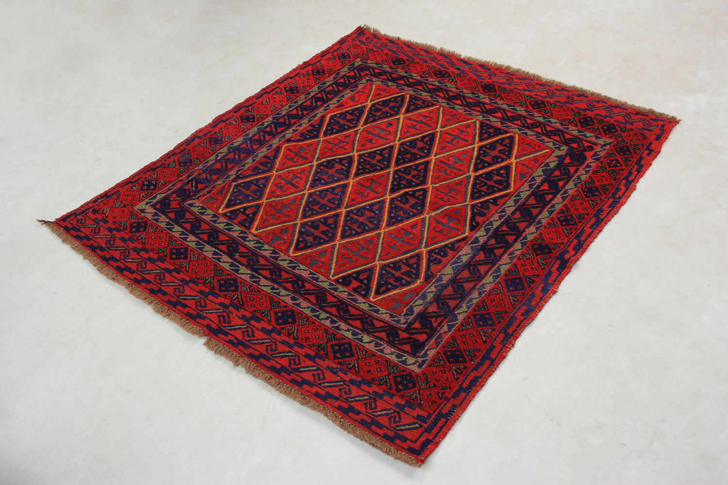 4' x 4' Multy Handmade Mashwani Afghan Rug Square