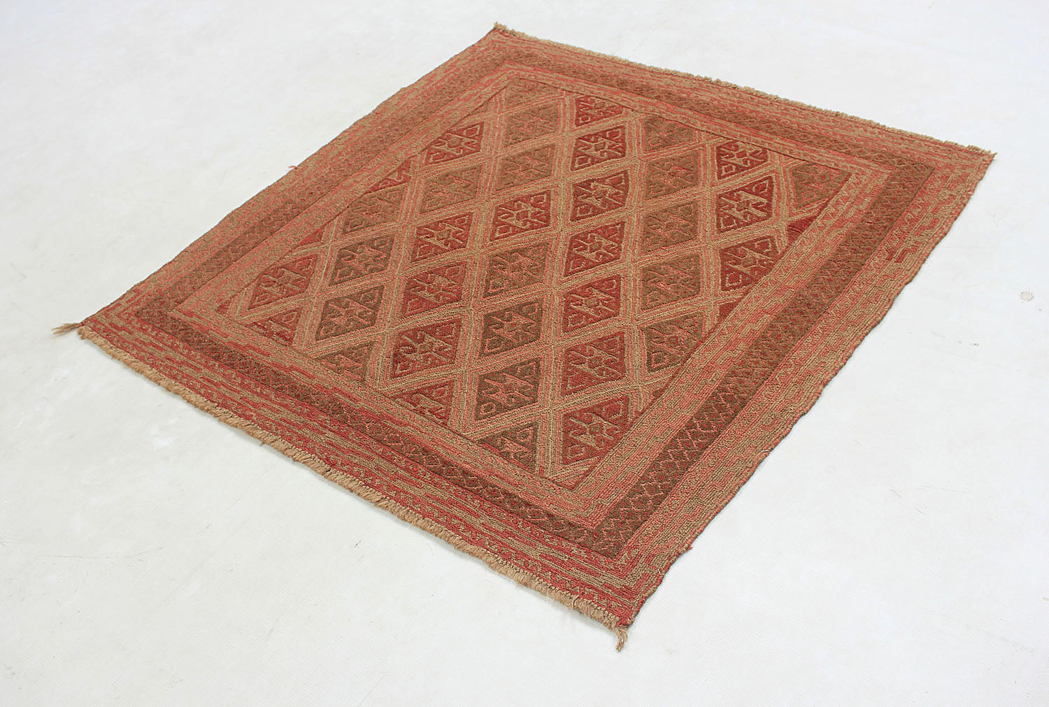 4' x 4' Multy Handmade Mashwani Afghan Rug Square