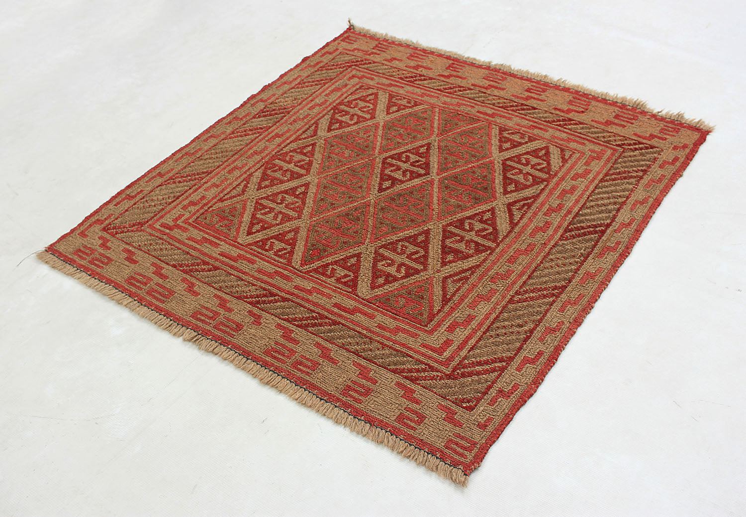4' x 4' Multy Handmade Mashwani Afghan Rug Square
