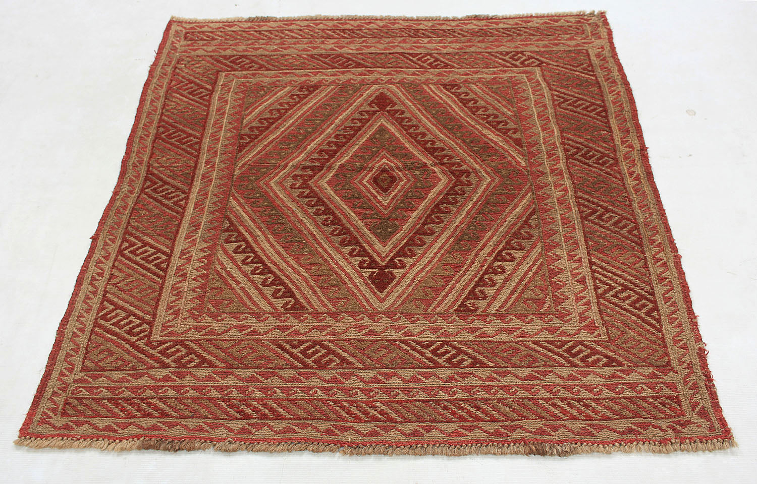 4' x 4' Multy Handmade Mashwani Afghan Rug Square