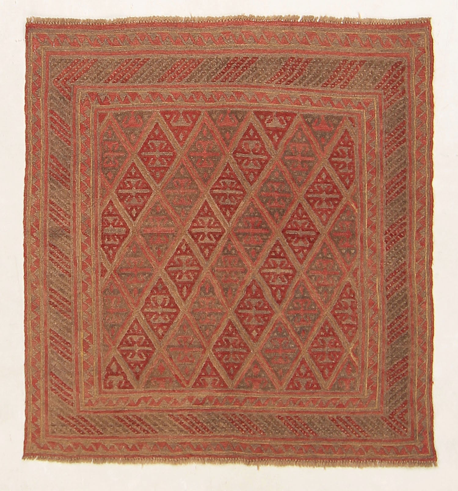 4' x 4' Multy Handmade Mashwani Afghan Rug Square
