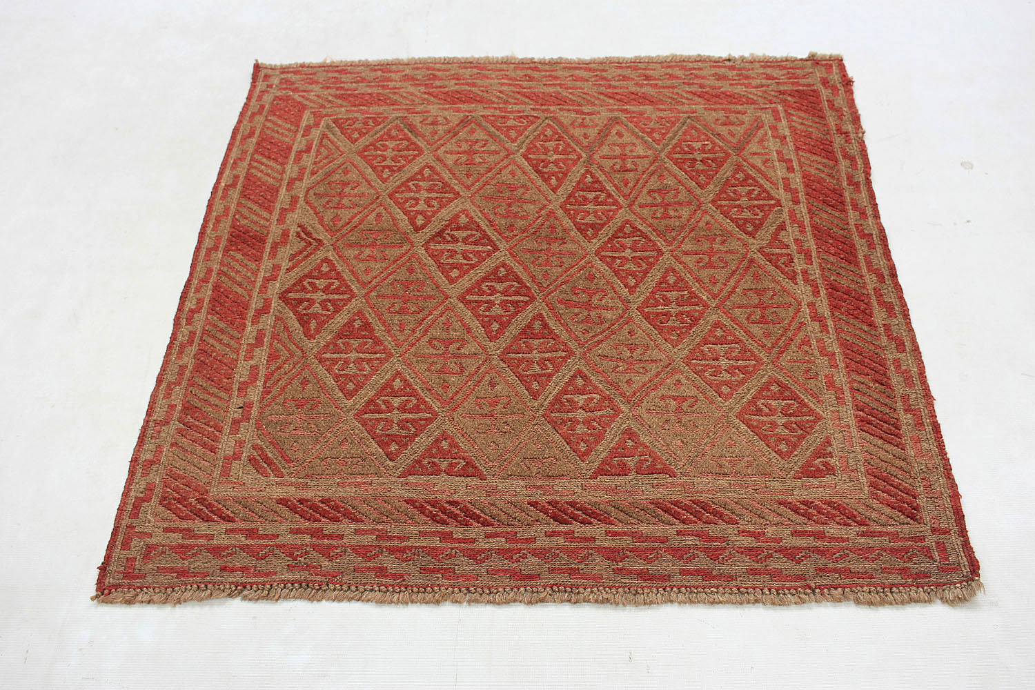 4' x 4' Multy Handmade Mashwani Afghan Rug Square