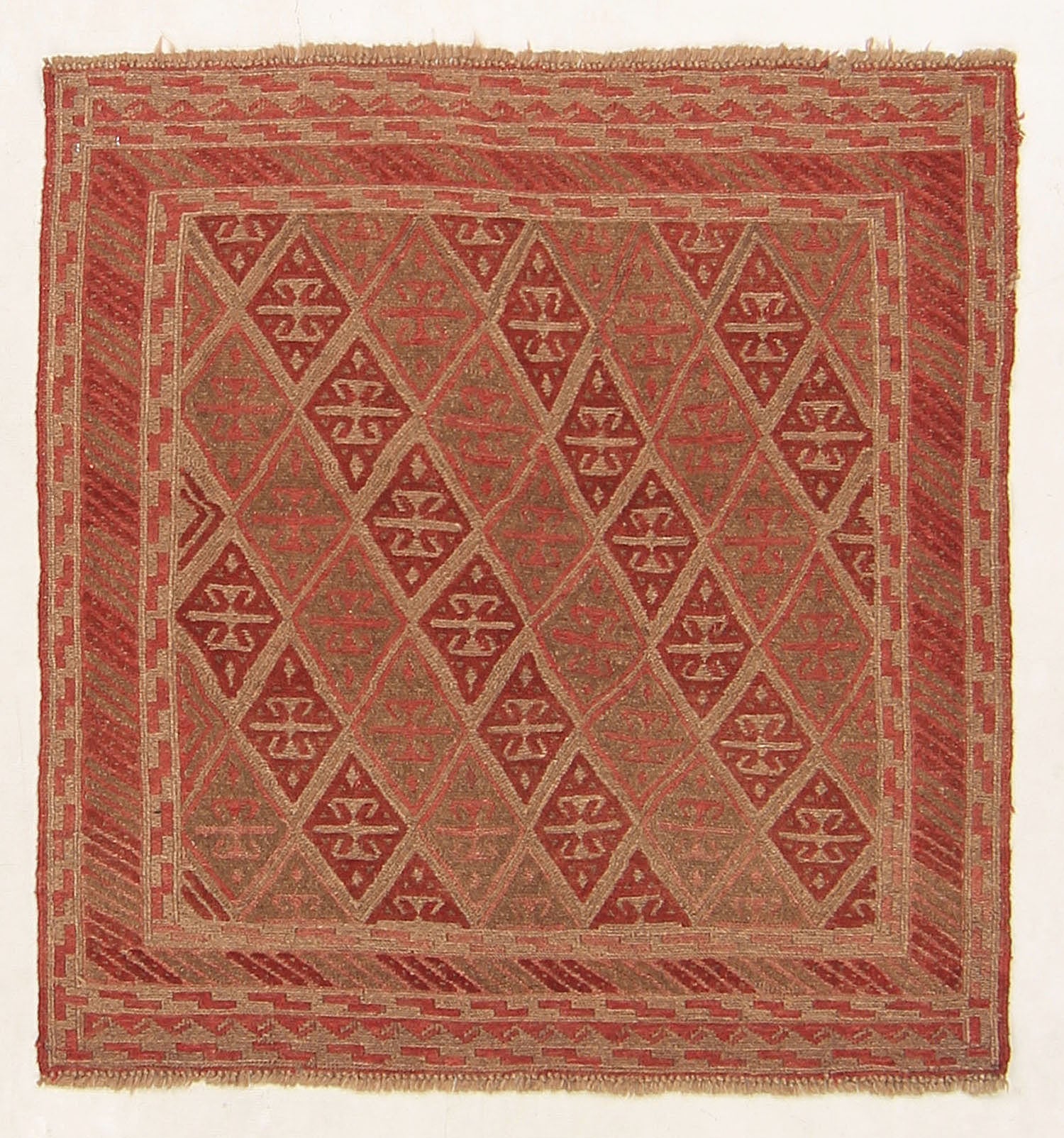 4' x 4' Multy Handmade Mashwani Afghan Rug Square