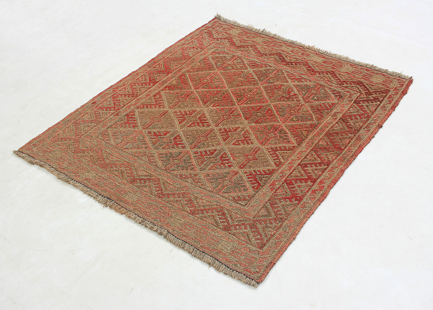 4' x 4' Multy Handmade Mashwani Afghan Rug Square