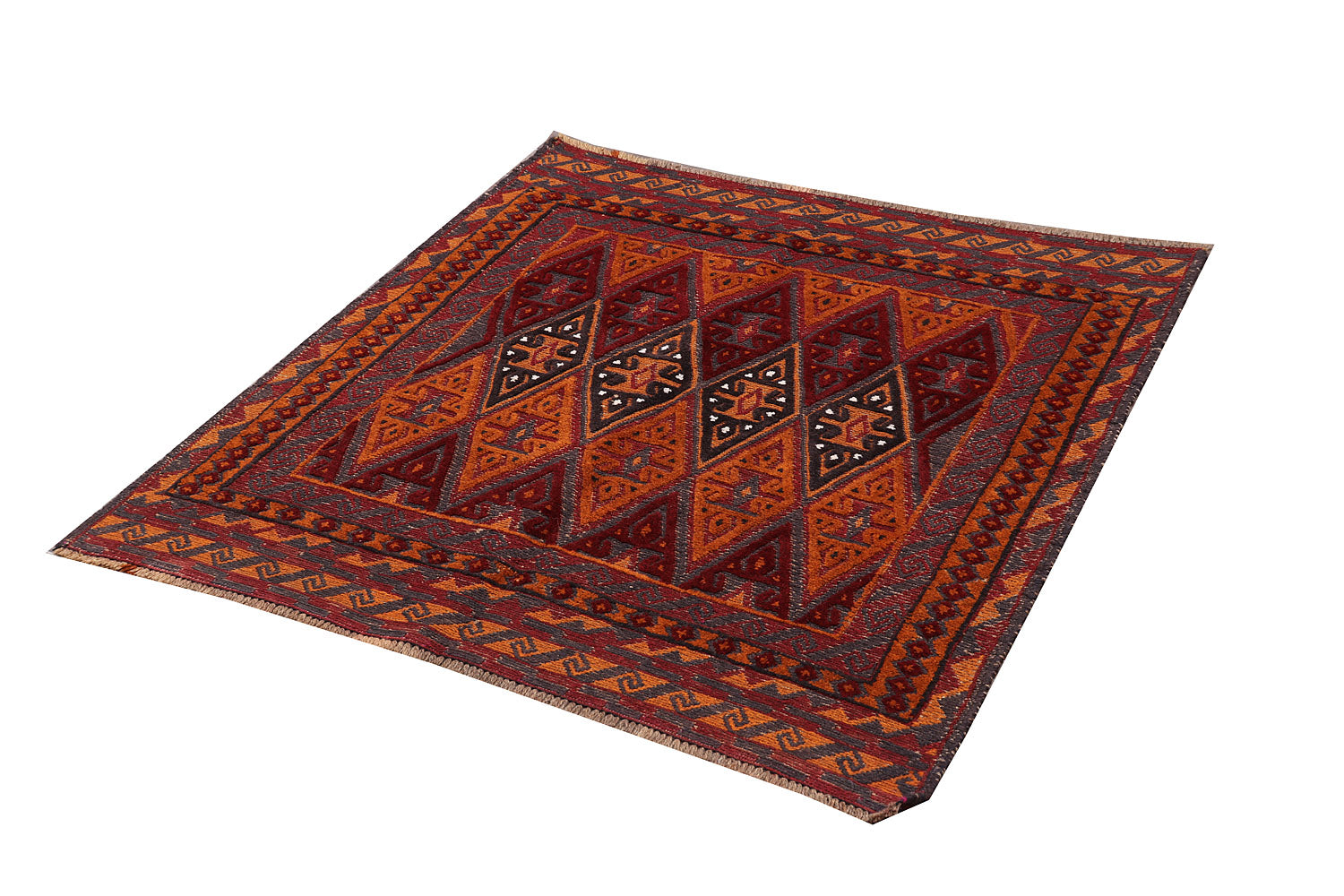 4' x 4' Multy Handmade Mashwani Afghan Rug Square